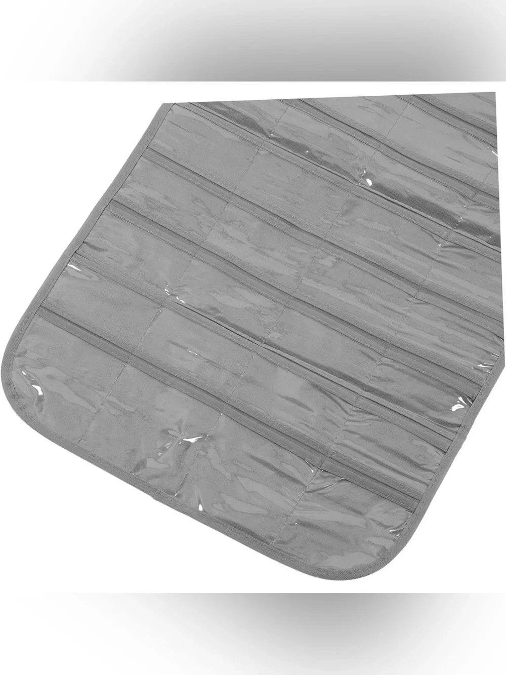 Hanging Jewelry Organizer with Clear Pockets - Gray. NWT
